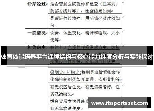 体育体能培养平台课程结构与核心能力维度分析与实践探讨